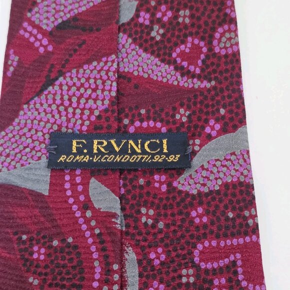 F. RVNCI Roma V. Condotti 92-93 Silk Tie Floral Hearts VTG Rare W 3.5 L 57.75 IN - Picture 6 of 16
